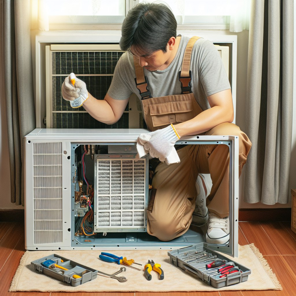 Electrician completing electrical service work